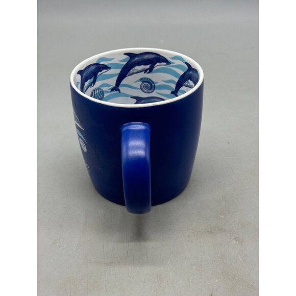 Carolina Beach NC Blue Dolphin-Themed Ceramic Mug souvenir shell 4x5.5" READ - Picture 4 of 7
